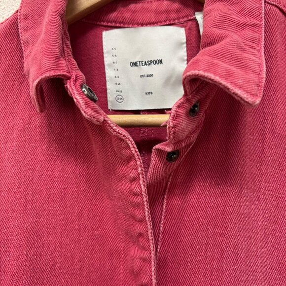 Free People X Oneteaspoon Girl's Braxton Mini Utility Jumpsuit In Pink Sz 12-14 - Picture 6 of 9